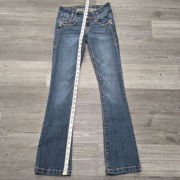 Wallflower Dark Washed Blue Denim Luscious Curvy Bootcut Jeans - Picture 5 of 6